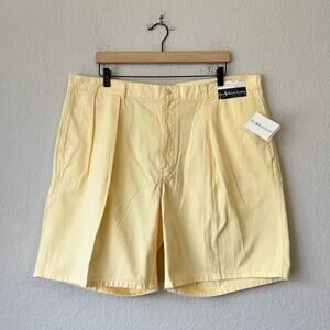 POLO RALPH LAUREN Tyler Shorts Pale Yellow Pleated Golf Chino NWT